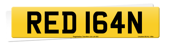Registration number RED 164N